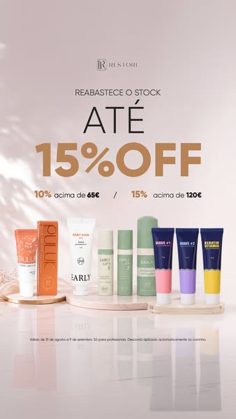 Até 15% de desconto para reabasteceres o stock