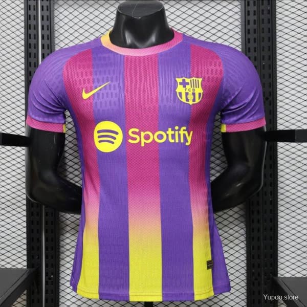 $22.90Player Version 26/27 Barcelona Third Purple Pink Yellow Stripe Jersey