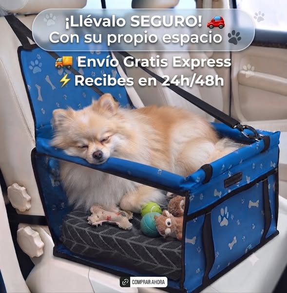 Asiento de Coche Impermeable y Seguro para Mascotas.