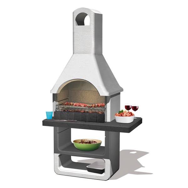 Barbecue in Muratura Cemento BBQ a Carbone Carbonella Legna