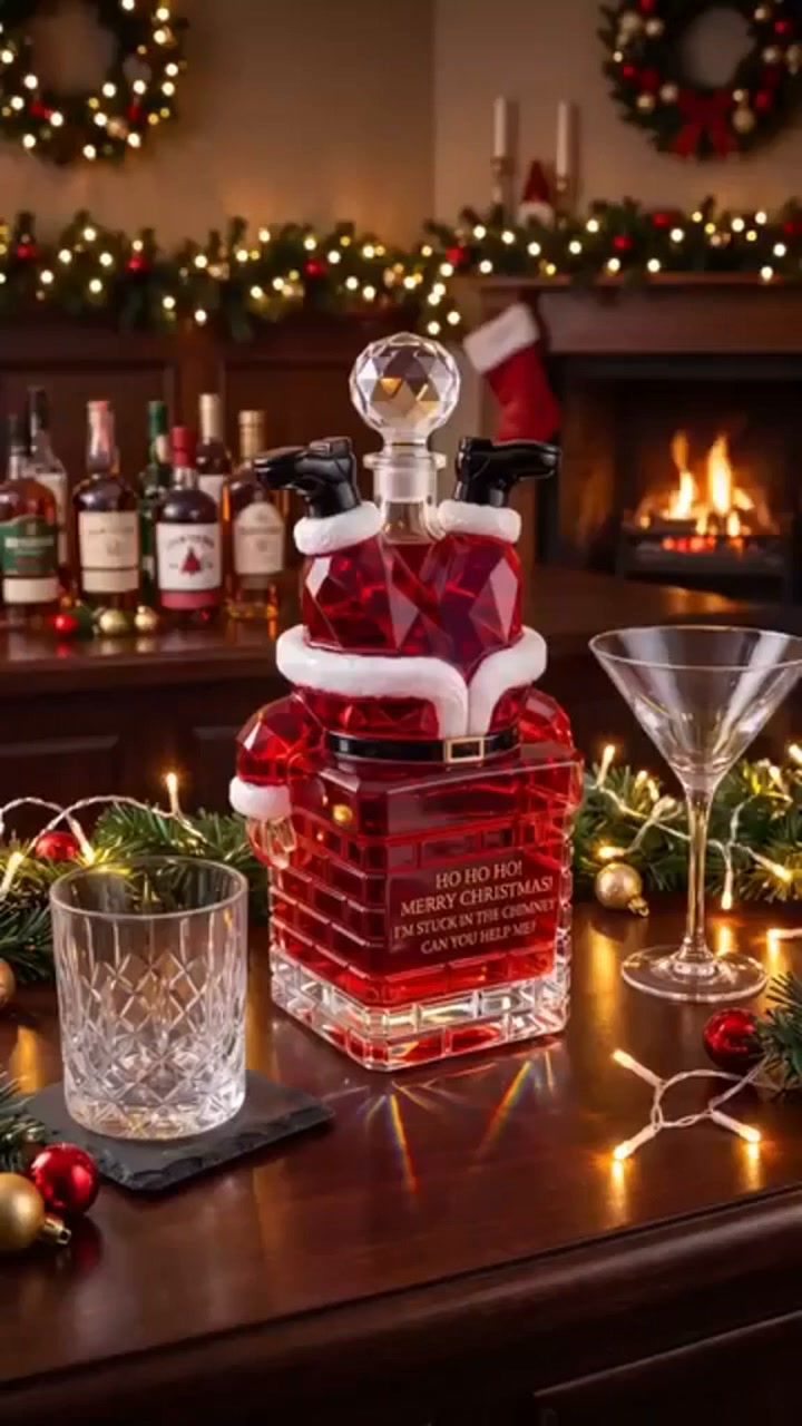 2026 Christmas Gift 50% Off--Santa Stuck in the Chimney Whiskey Bottle