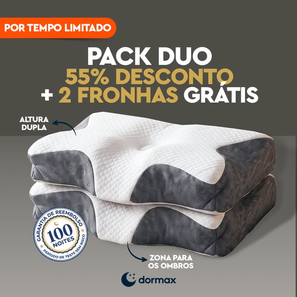 Pack Duo: 55% + 2 fronhas grátis.