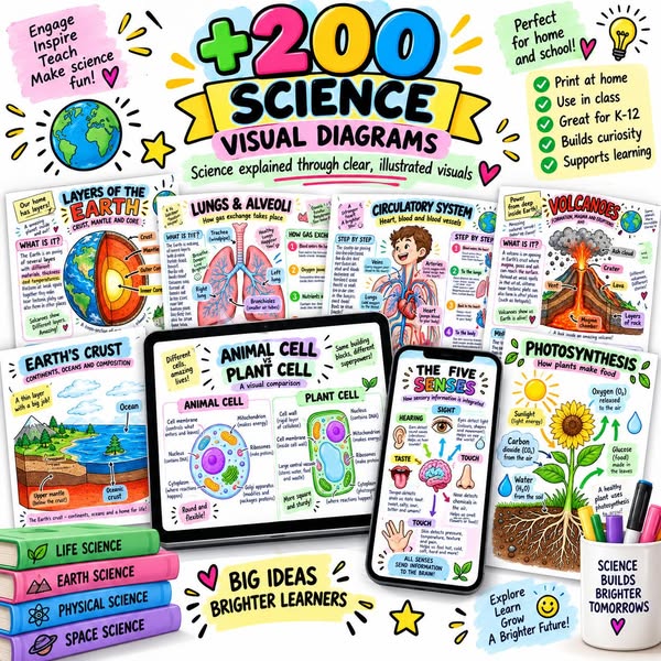 Help Your Students Understand Science More Visually with +200 Illustrated Visual Diagrams