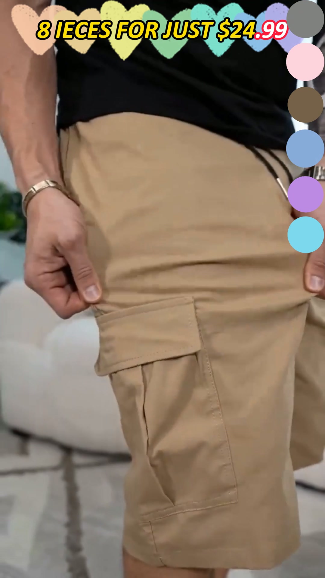 Men's Cargo Shorts | 8-Pack $24.99