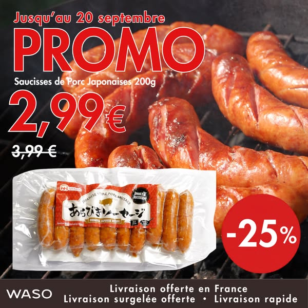 Saucisses japonaises à -25 %