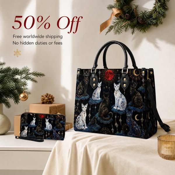 Crimson Moon Leather Handbag – 50% Off