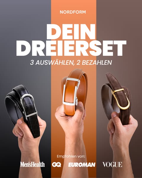 3 Gürtel aussuchen, 33% sparen