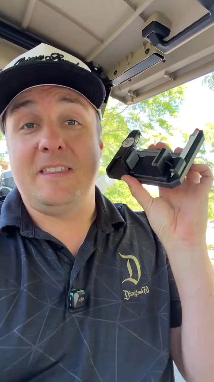 Golf cart steering wheel phone holder