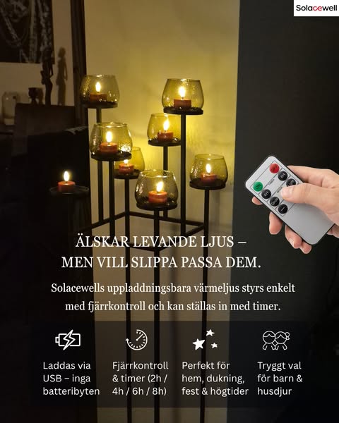 Uppladdningsbara LED-ljus – Säkra, vackra & 50% rabatt