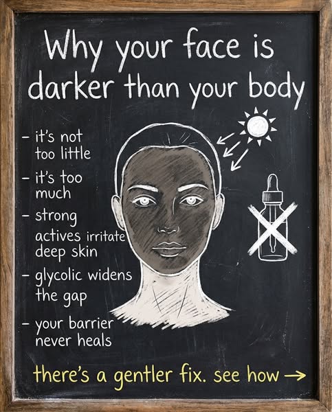 Watch this if your face is darker than your body