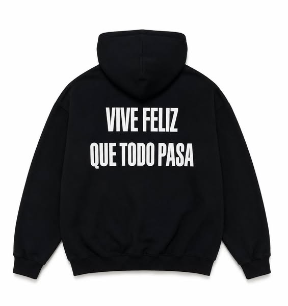 Felpa Viva Feliz nera