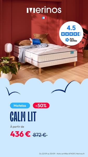 50% sur votre matelas