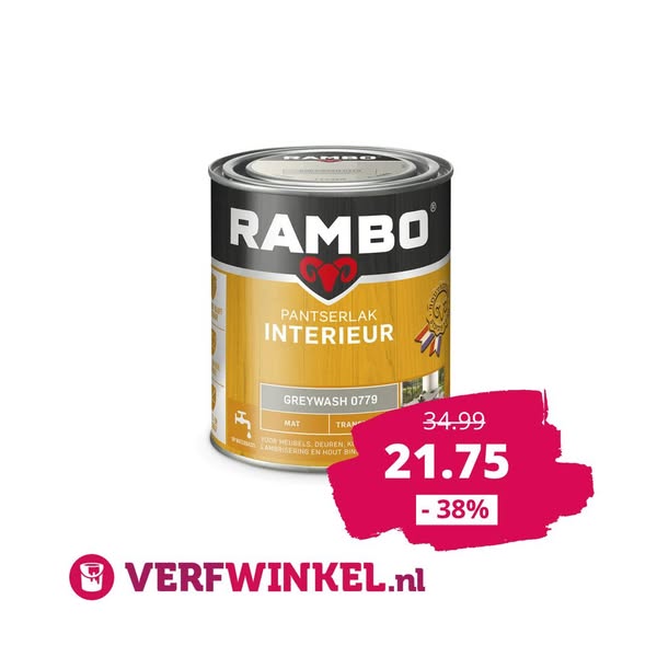 Rambo Pantserlak Interieur Transparant Mat - 750 ml