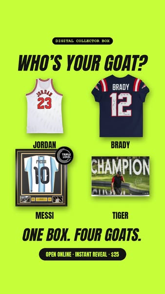 Jordan. Brady. Messi. Tiger. $25 a box.