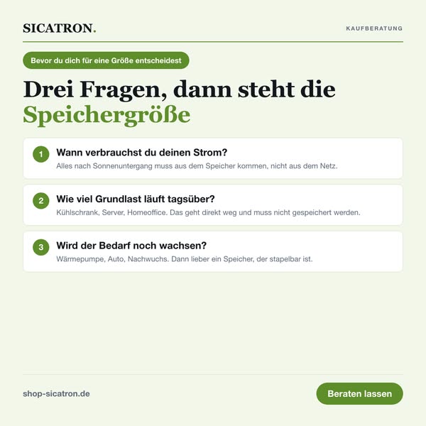 3 Fragen, dann steht die Größe