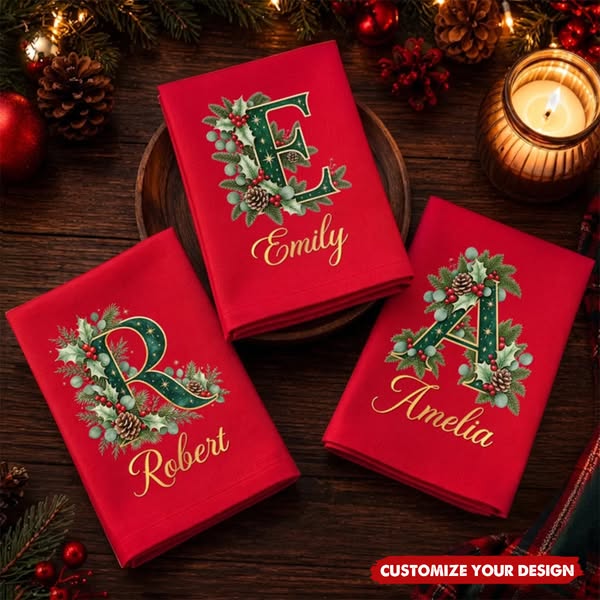 Custom Napkin - Personalized Christmas Birthday Gifts - Gather & Be Merry