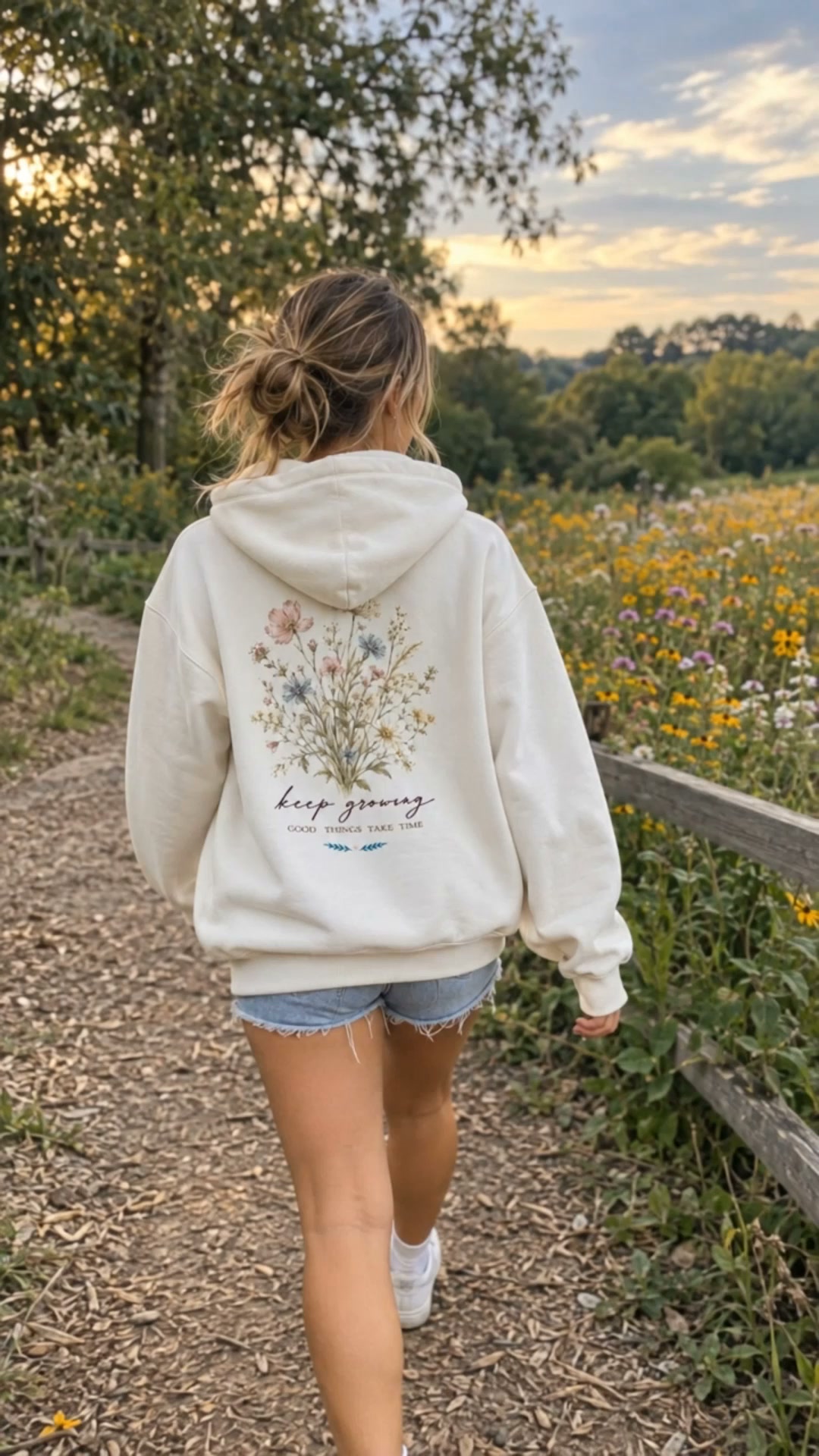 Keep Growing Wildflower Graphic Hoodie