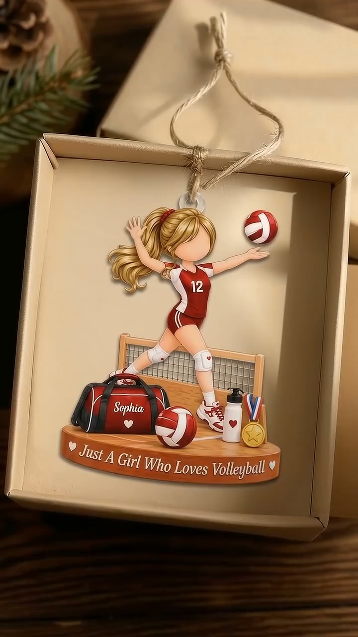 Personalized Volleyball Girl Ornament