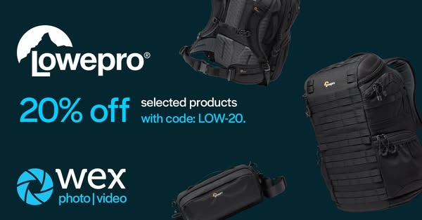 Save 20% on selected Lowepro bags with code LOW-20