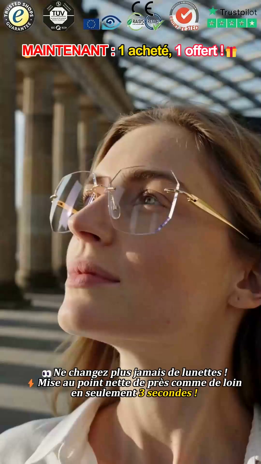 Lunettes progressives en titane : 2 paires pour seulement 46 € (-71%) !