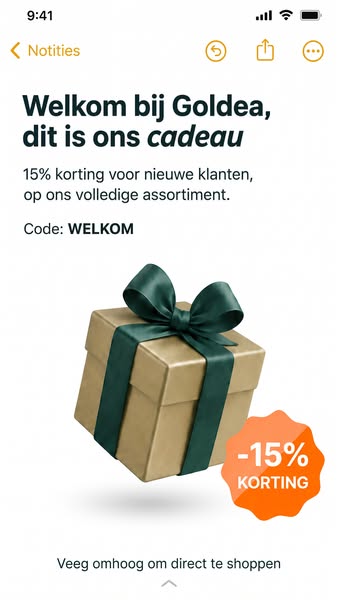 Tijdelijk 15% korting voor nieuwe klanten