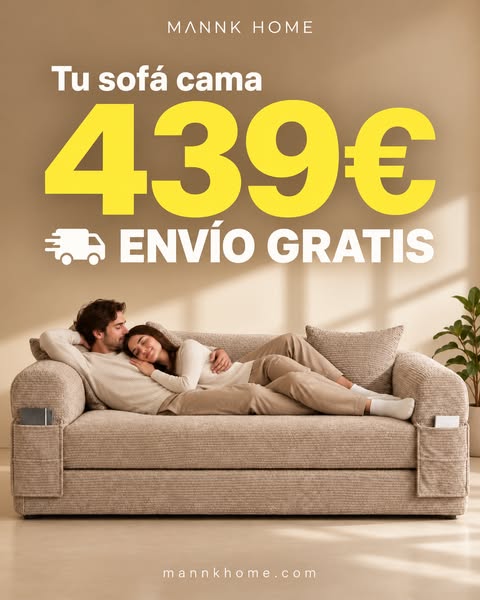 Sofá por 439 € + envío GRATIS