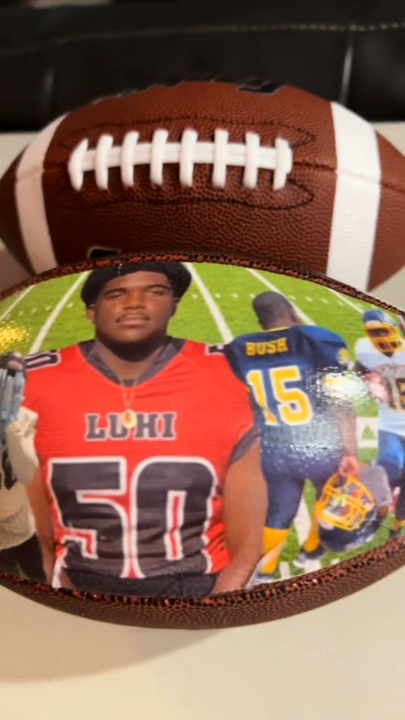 Personalized Custom Photo & Text Football – Customizable Keepsake Gift for Football Players & Fans