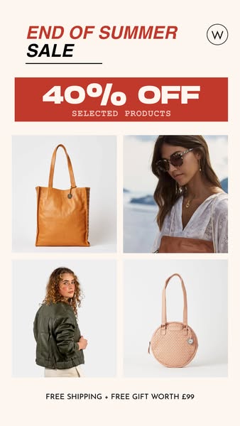 40% OFF END OF SUMMER SALE