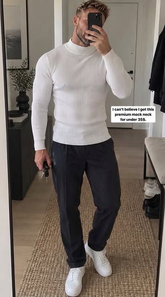 Milano Ribbed Mock Neck