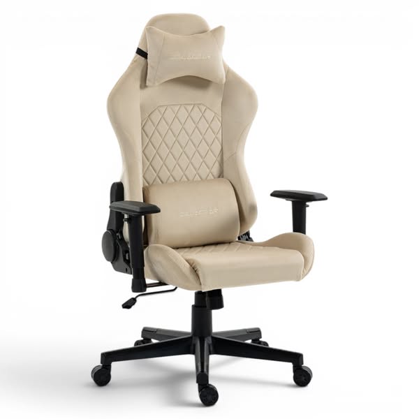 Fotel Gamingowy Delagear G 505 Beżowy Materiałowy