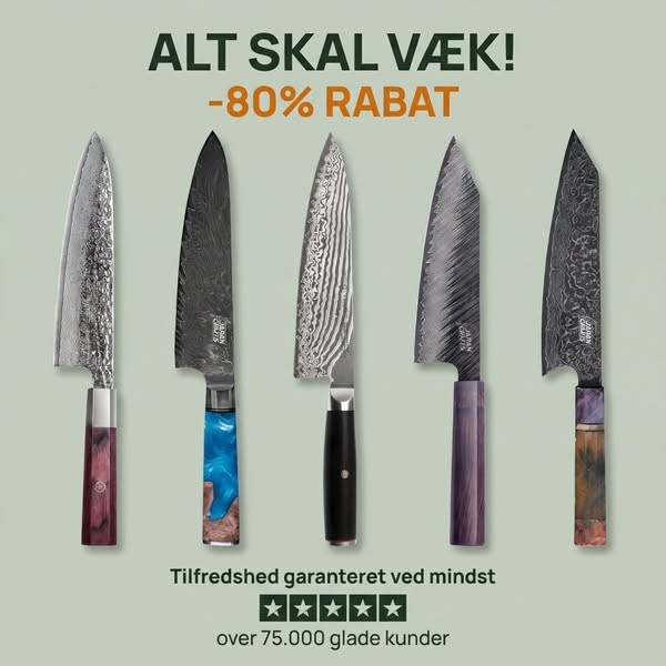 8 knive i én gaveæske