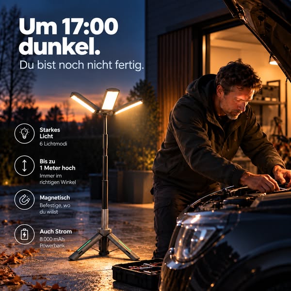 Keine Steckdose? Trotzdem überall gutes Licht.