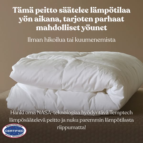 Temptech - lämpösäätelevä peitto