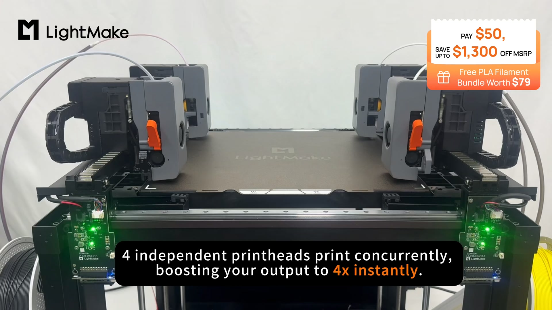 The World's First Independent 4-Head 3D Printer Powered by Linear Motors