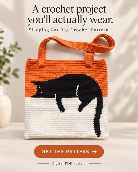 Sleeping Cat Bag Crochet Pattern