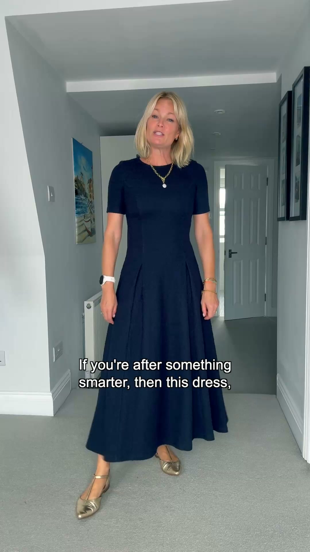 The Lana Pleated Short Sleeve Dress