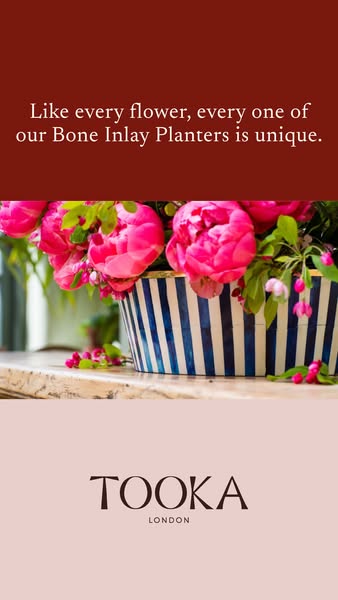 Striped Bone Inlay Planter