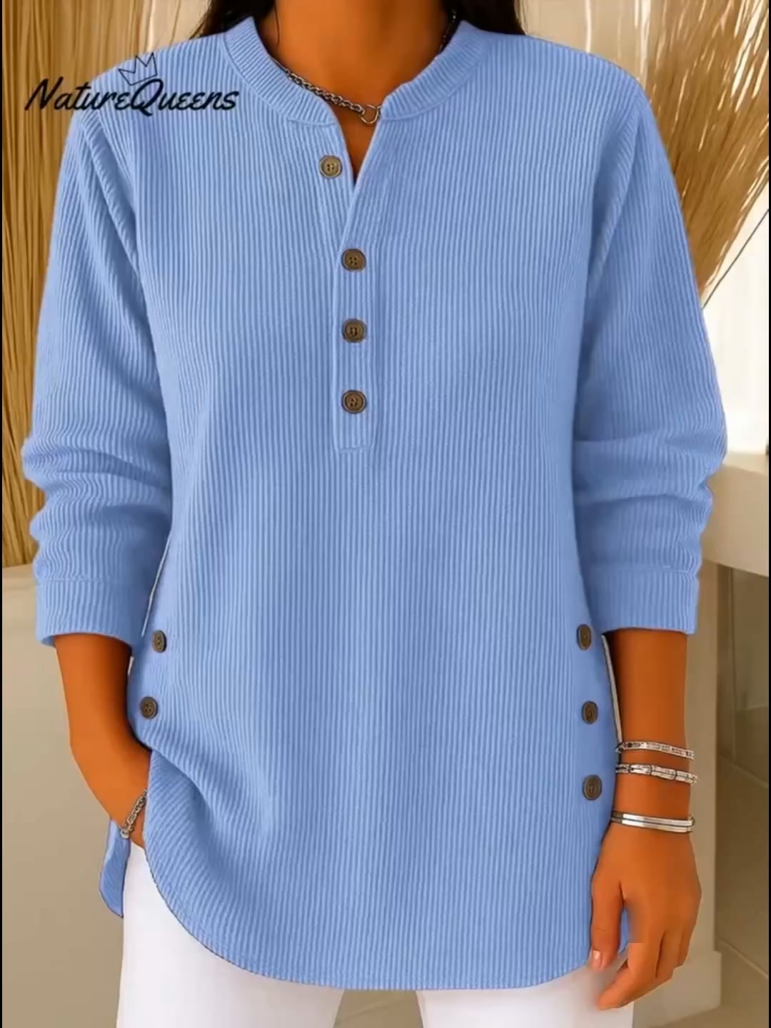 Julie™ ribbed jumper with buttons: £34.95 instead of £84.95