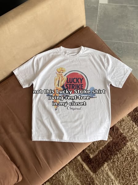Vintage OG Lucky Strike Heavyweight White T-Shirt