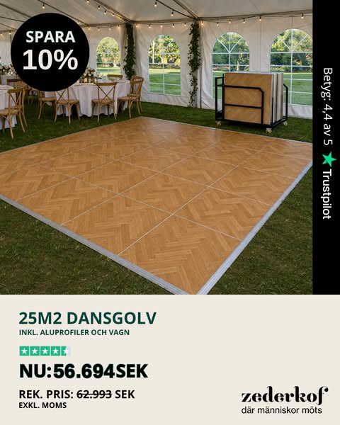 Dansgolv 25 m² – SPARA 10%
