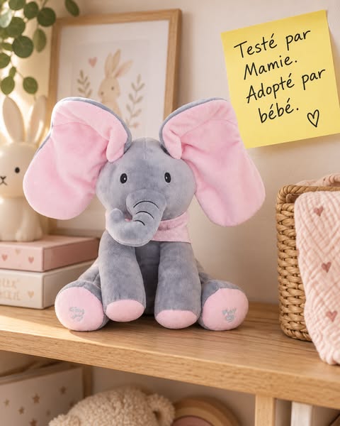 2 derniers jours - 50% de réduction - Peluche éléphant Cache-Cache