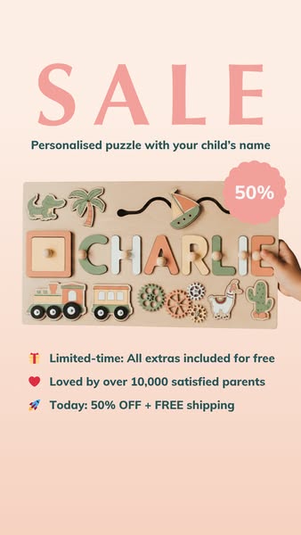 Toddlers Personalized Wooden Puzzle