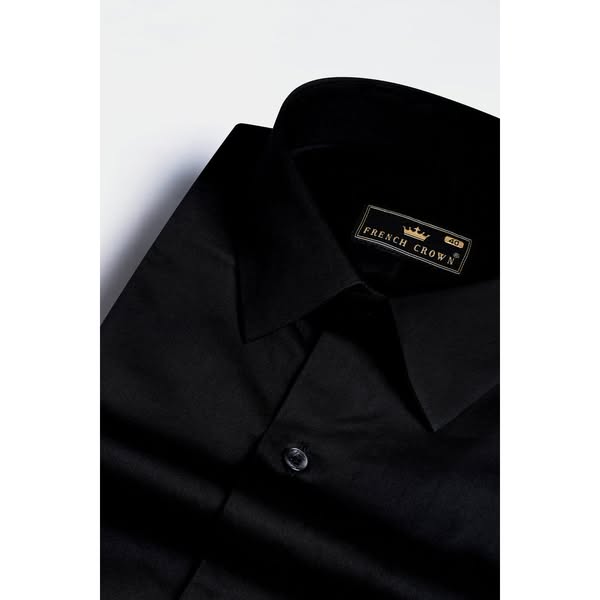 Just $55.50 | Jade Black Super soft Giza Cotton Shirt