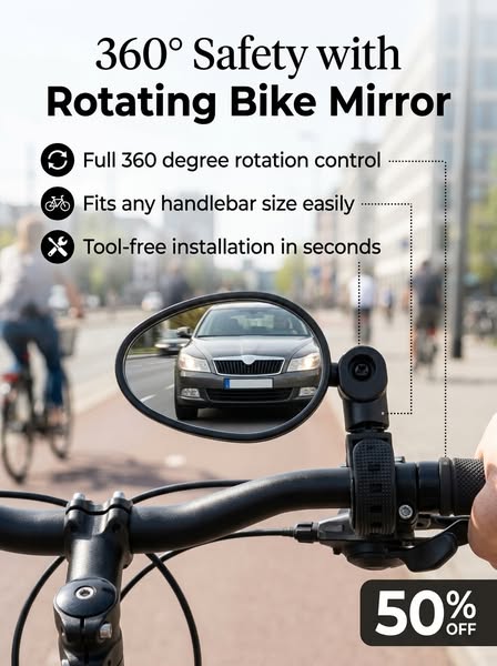 360 Degree Rotating Rearview Mirror