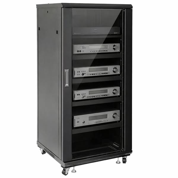 Armadio Rack 19" 600x600 27U per Audio Video Nero