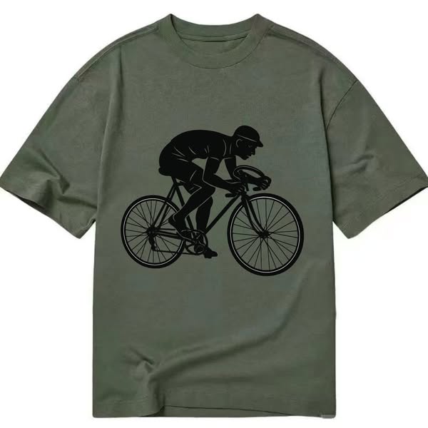 Cyclist sprinting in racing position - Classic T-shirt