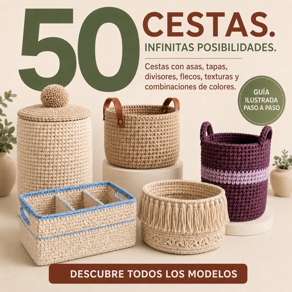 50 Cestas de Crochet