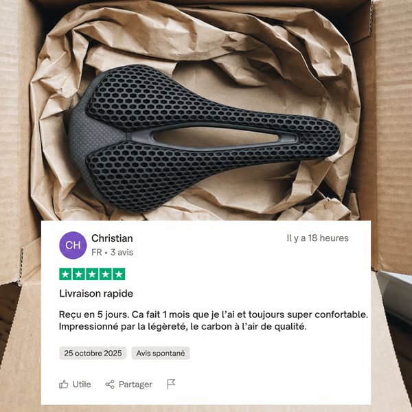Selle Apex 3D : Roulez 100km+ sans douleur