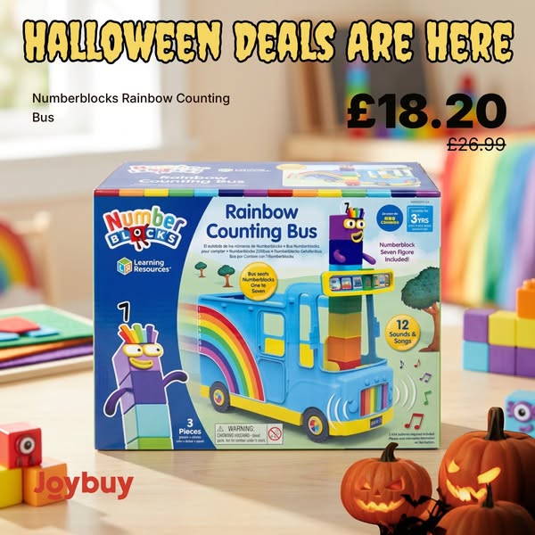 Numberblocks STEM Learning Toy Rainbow Counting Bus for Kids – Educational Number Recognition and Color Sorting Playset