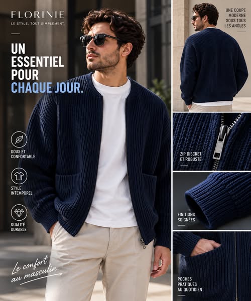 Livraison Gratuite - un seul cardigan, plusieurs styles